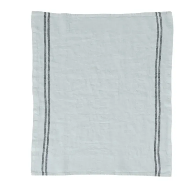 Charvet COUNTRY theedoek 75 x 52 cm linnen donkergrijs met donkere streep