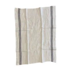 Charvet COUNTRY theedoek 52 x 70 cm linnen wit met donkere streep