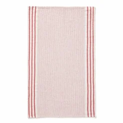Charvet Maya theedoek 70 x 43 cm linnen/katoen wit rood
