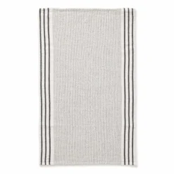 Charvet Maya theedoek 70 x 43 cm linnen/katoen wit olijfgroe