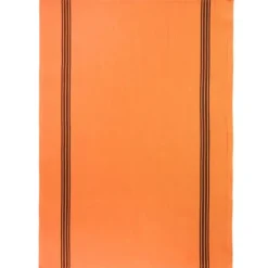 Charvet PIANO theedoek 75 x 52 cm linnen oranje met donkere streep