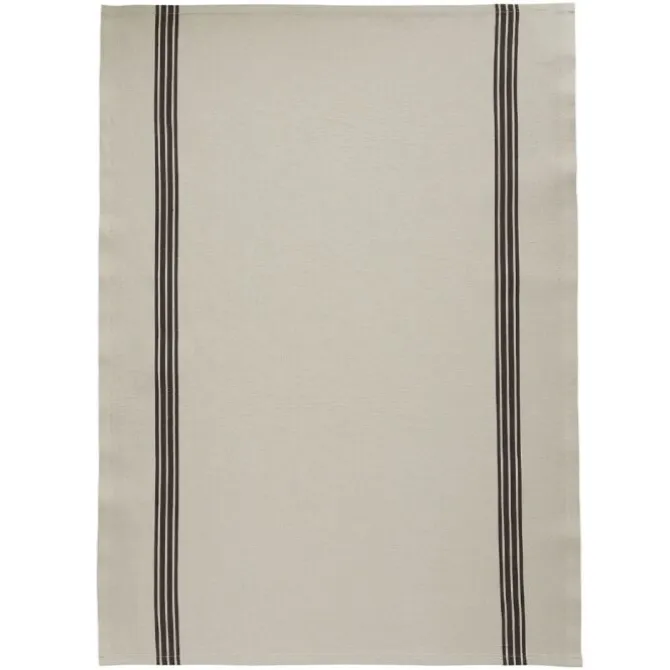 Charvet PIANO theedoek 52 x 75 cm linnen naturel met donkere streep