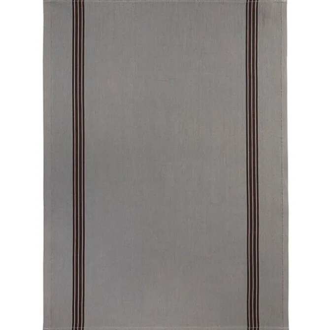 Charvet PIANO theedoek 75 x 52 cm linnen grijs met donkere streep