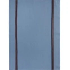 Charvet PIANO theedoek 52 x 75 cm linnen blauw met donkere streep