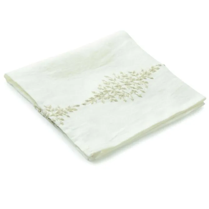 Charvet Reseda servet 40 x 40 cm linnen/katoen wit