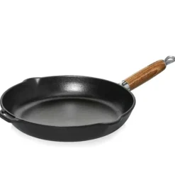 Chasseur koekenpan met houten greep ø 28 cm gietijzer mat zwart