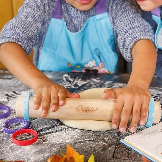 Chefclub deegroller met verstelbare ringen hout