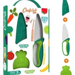 Chefclub kindermes met vingerbeschermer groen
