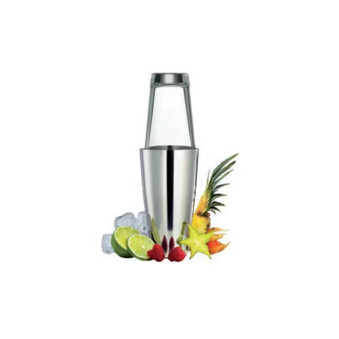 Cilio Boston cocktailshaker 400 ml rvs glas
