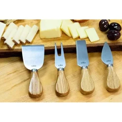 Cilio Formaggio kaasmessenset rvs/hout 4-delig