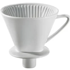 Cilio koffiefilter met mondstuk maat 4 keramiek wit