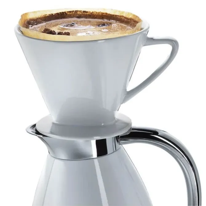Cilio koffiefilter met mondstuk maat 4 keramiek wit