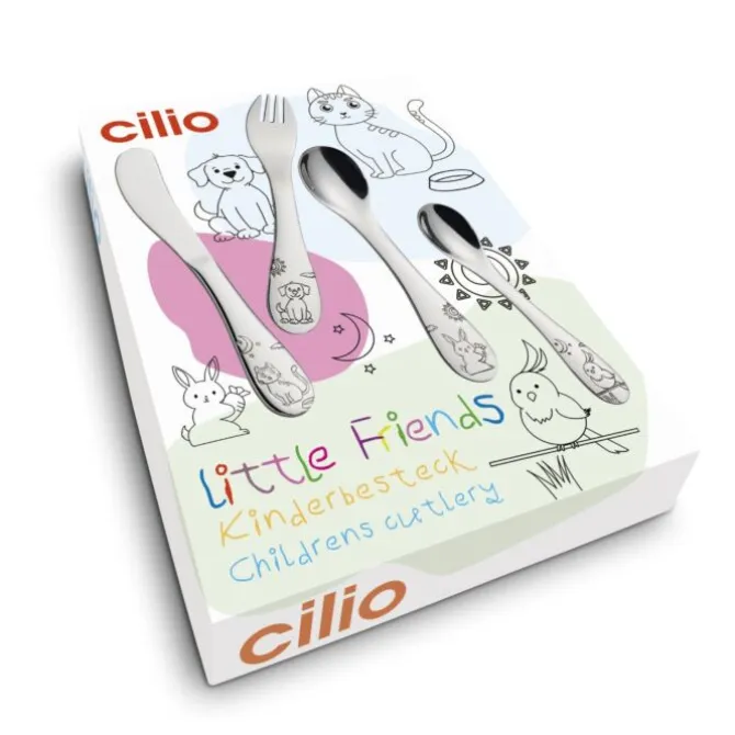 Cilio Little Friends kinderbestek rvs 4-delig