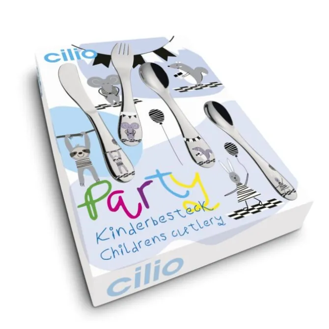 Cilio Party kinderbestek rvs 4-delig