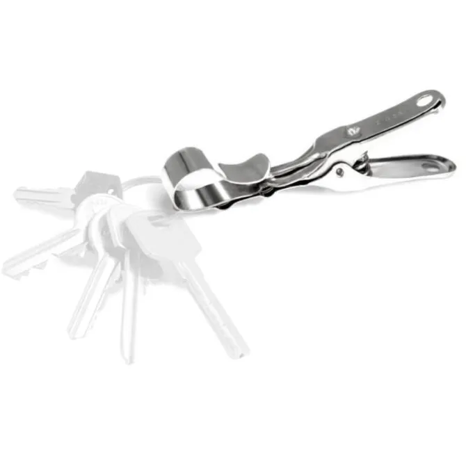 Clippe Keys sleutelhanger met klem 8,1 cm rvs