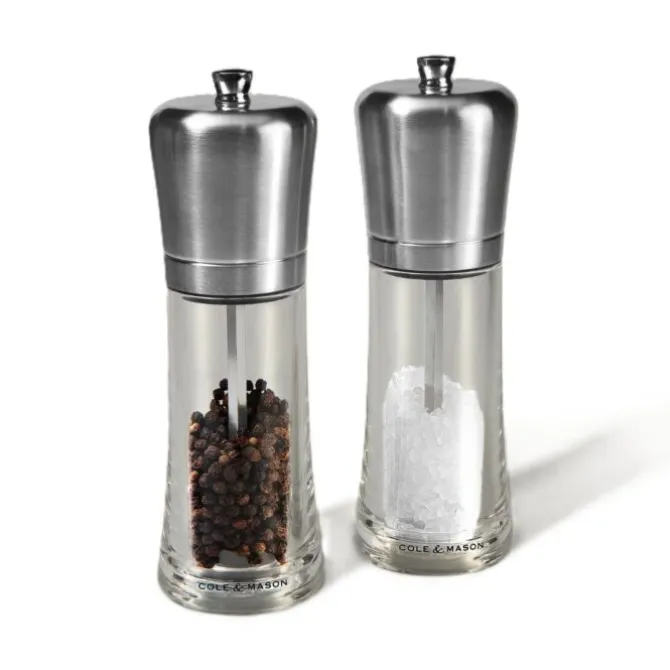 Cole & Mason Sandown peper- en zoutmolen 18 cm acryl rvs