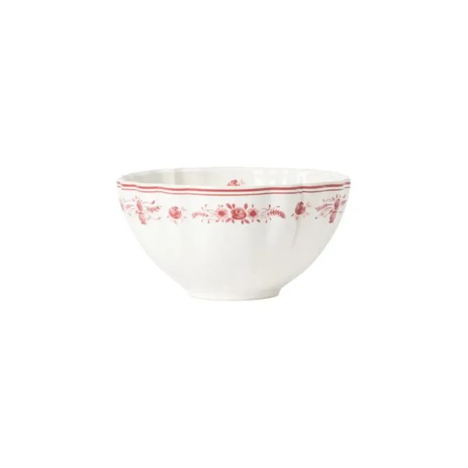 Costa Nova Vila kom ø 16 cm aardewerk wit-rood