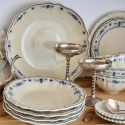 Costa Nova Vila ovale schaal 40 cm aardewerk beige-blauw