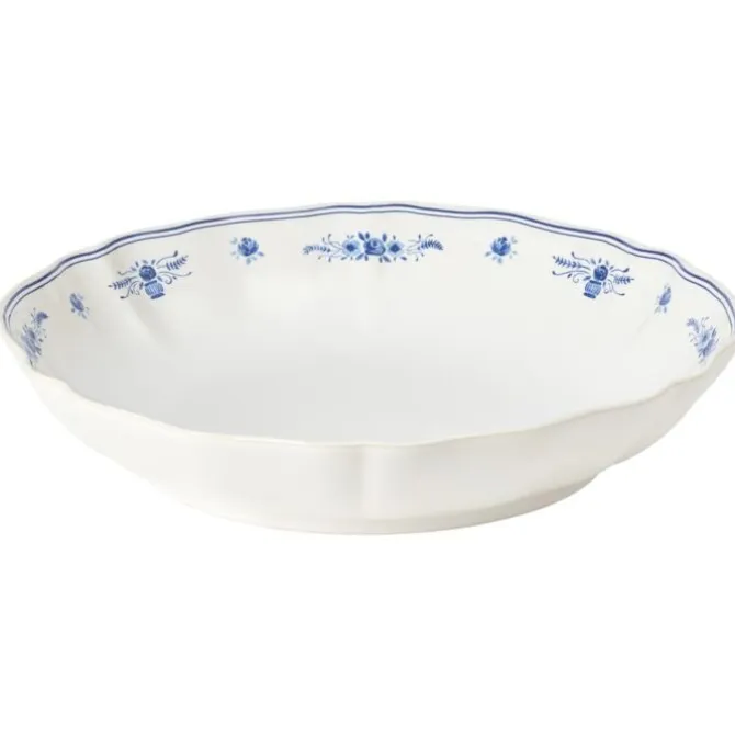 Costa Nova Vila ronde schaal 34 cm aardewerk wit-blauw