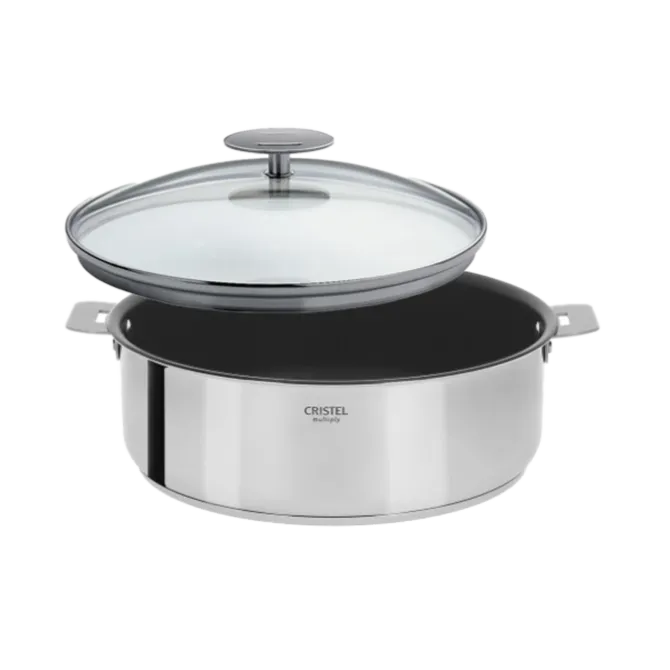 Cristel Casteline Removable Exceliss+ sauteerpan met Platine deksel ø 24 cm met anti-aanbaklaag