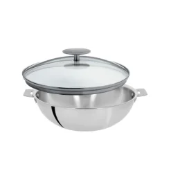 Cristel Casteline Removable wok met glasdeksel ø 24 cm rvs