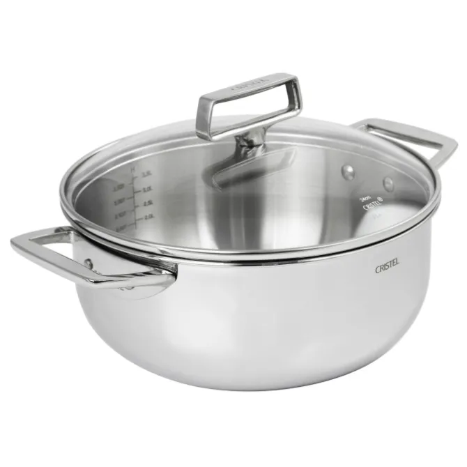 Cristel Castel'Pro kookpan ø 24 cm met glasdeksel rvs