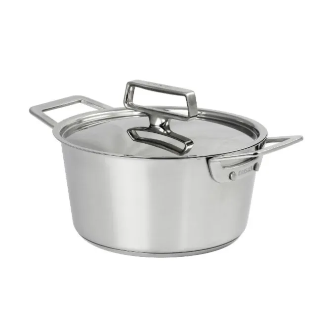 Cristel 1826 kookpan met rvs deksel ø 24 cm geborsteld rvs