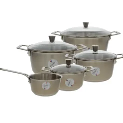 Cristel 1826 pannenset met glasdeksels rvs 5-delig