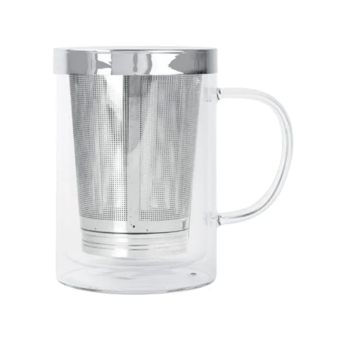 Cristel Verbena dubbelwandig theeglas met filter 0,4 liter