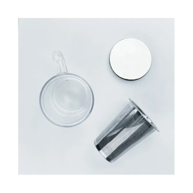 Cristel Verbena dubbelwandig theeglas met filter 0,4 liter
