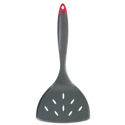 Cuisipro brede spatel met gleuven 28,6 cm kunststof zwart