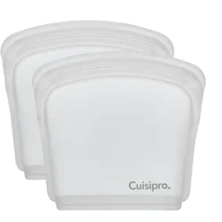 Cuisipro herbruikbare zak 13,3 x 12 cm silicone transparant 2-delig