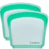 Cuisipro herbruikbare zak 13,3 x 12 cm silicone groen 2-delig
