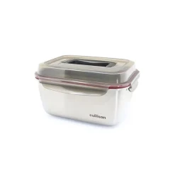 Cuitisan foodcontainer rechthoekig met handgreep 3600 ml rvs