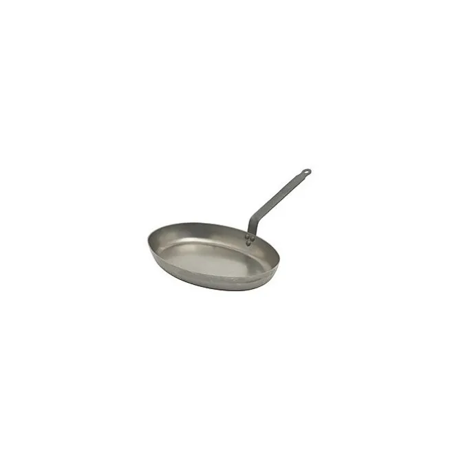 De Buyer Carbone vispan ovaal ø 36 cm plaatstaal lengtegreep