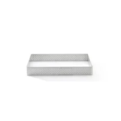 De Buyer geperforeerde taartring vierkant 15 x 15 cm 2 cm hoog rvs