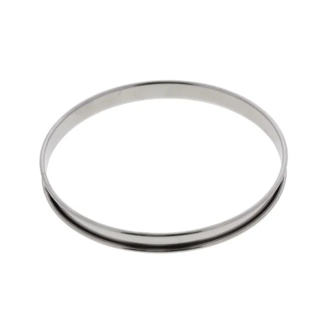 De Buyer lage taartring met rand ø 20 cm 2 cm hoog rvs