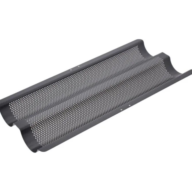 De Buyer stokbroodbakplaat 37 x 16,2 cm staal grijs