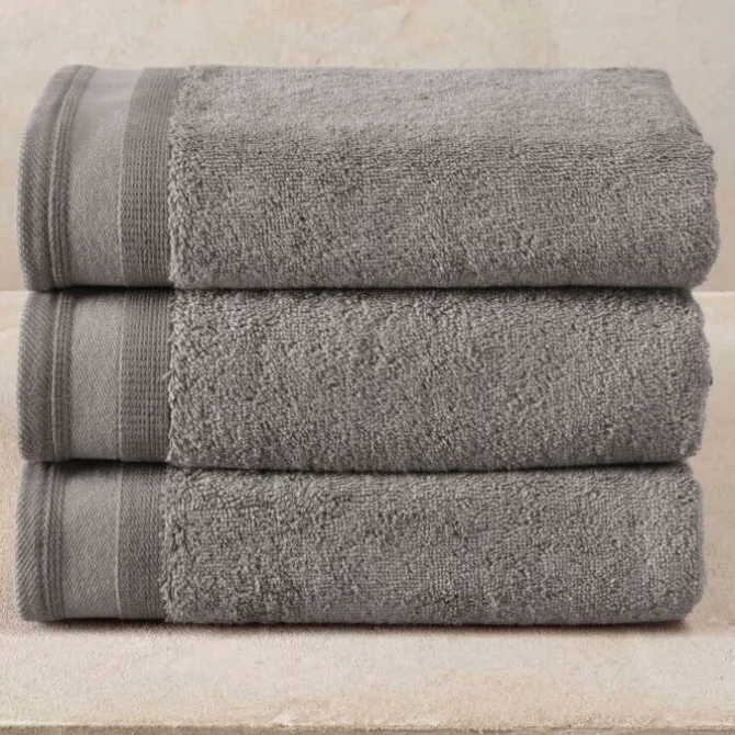 De Witte Lietaer Excellence handdoek 60 x 40 cm katoen steel grey