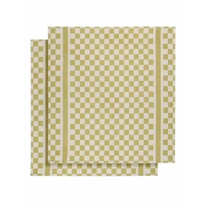 De Witte Lietaer Groom-a theedoek 70 x 65 cm katoen ochre