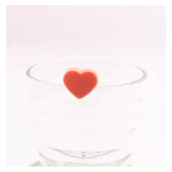 Dotz set van 6 glasmarkers silicone hart gekleurd