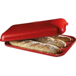 Emile Henry Baguettesvorm 39 x 24 cm aardewerk rood