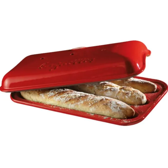 Emile Henry Baguettesvorm 39 x 24 cm aardewerk rood