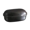 Emile Henry Le Pain Artisan broodbakpan 34 x 21,5 cm aardewerk zwart