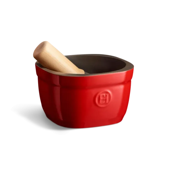 Emile Henry The Mortar vijzel vierkant 16 cm keramiek Grand Cru