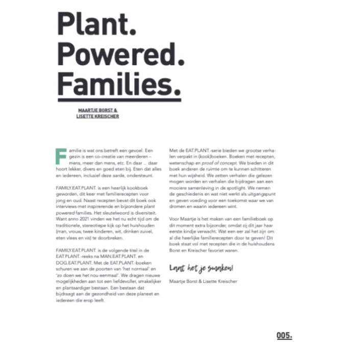 FAMILY.EAT.PLANT - Lisette Kreischer