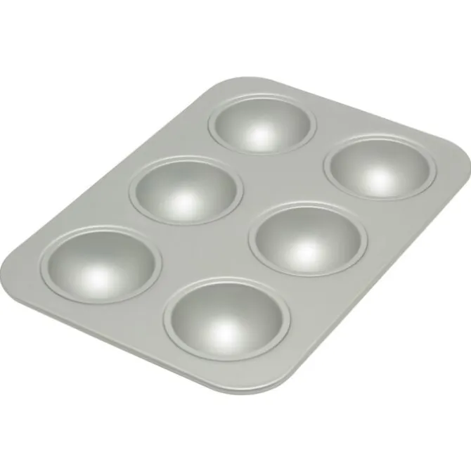 Fat Daddio's bakvorm 6 halve bollen geanodiseerd aluminium