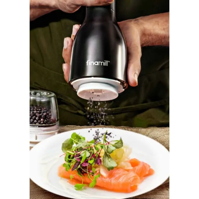 Finamill All-In-One oplaadbare kruidenmolen inclusief 2 Pro Plus Pods Midnight Black