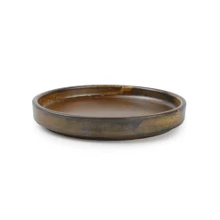 Fine2Dine Escura bord met opstaande rand ø 13,5 cm porselein donkerbruin
