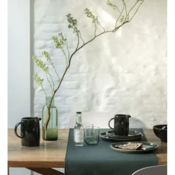 Finesse Monaco tafelloper 140 x 45 cm kunstleer Denim Grey